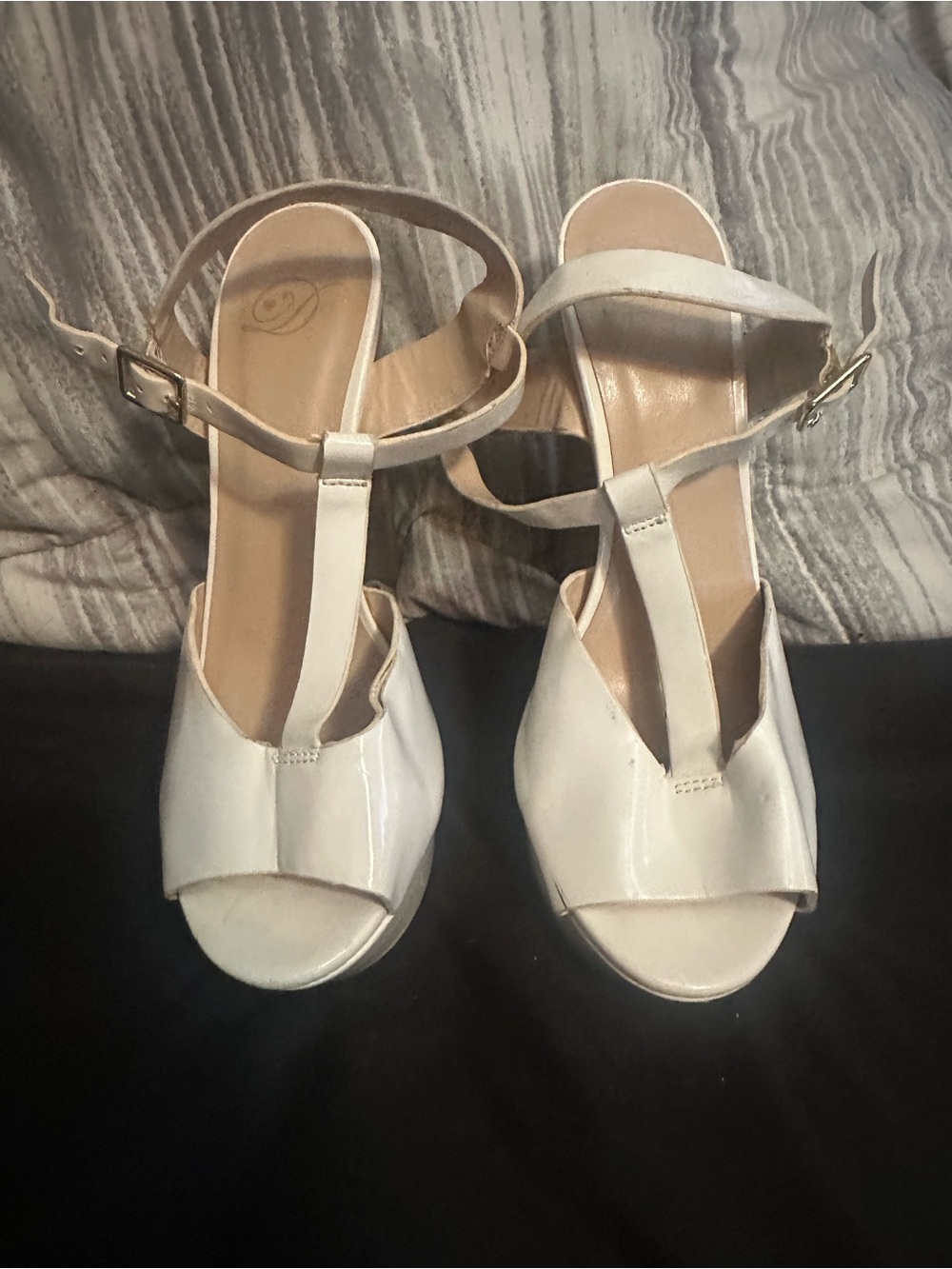 Dollhouse White T-Strap Open-Toe Sandals